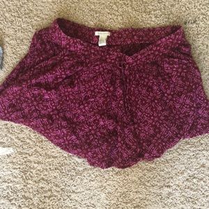 Purple flowy shorts